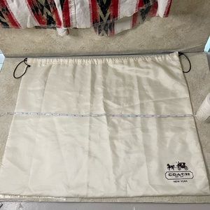 Coach Logo Satin Drawstring Dust Bag 23.50”x19”  Storage Ivory Large Size BoxT